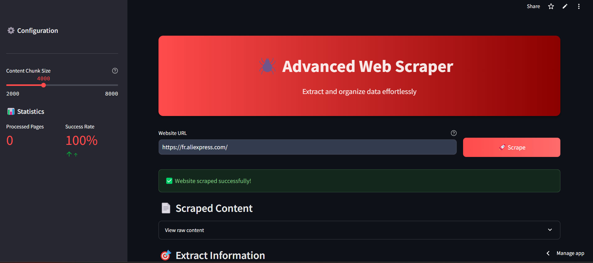 Advanced AI Web Scraper: Intelligent Data Extraction